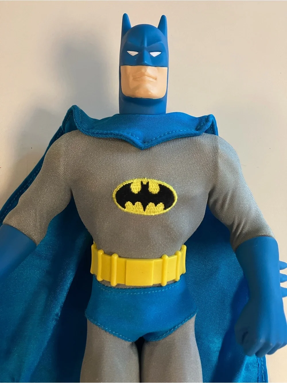 Posable Batman Figure Doll 12” Vintage 90s Toy - Blue Suit DC Comics Embroidered
